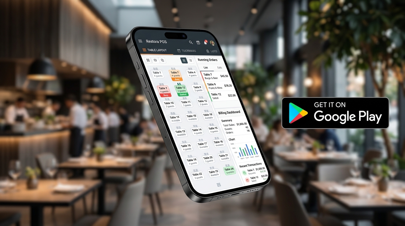 Restora Restaurant POS Mobile App by HisabPlus on Google Play Store
