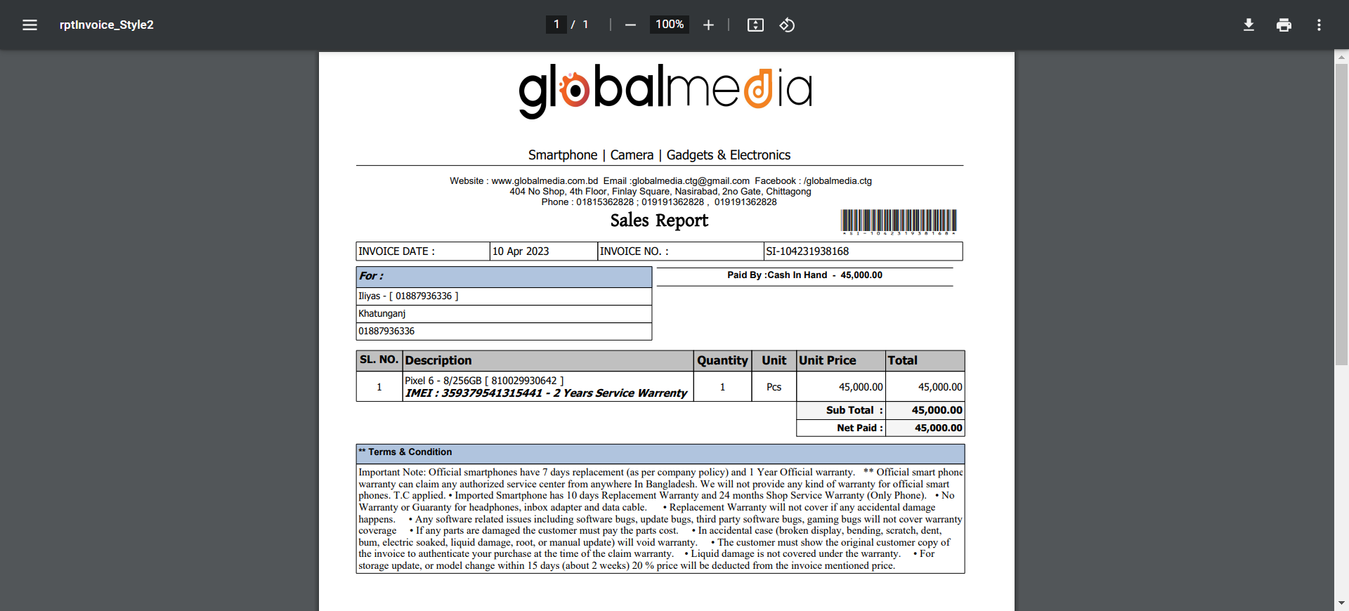 PDF Invoice